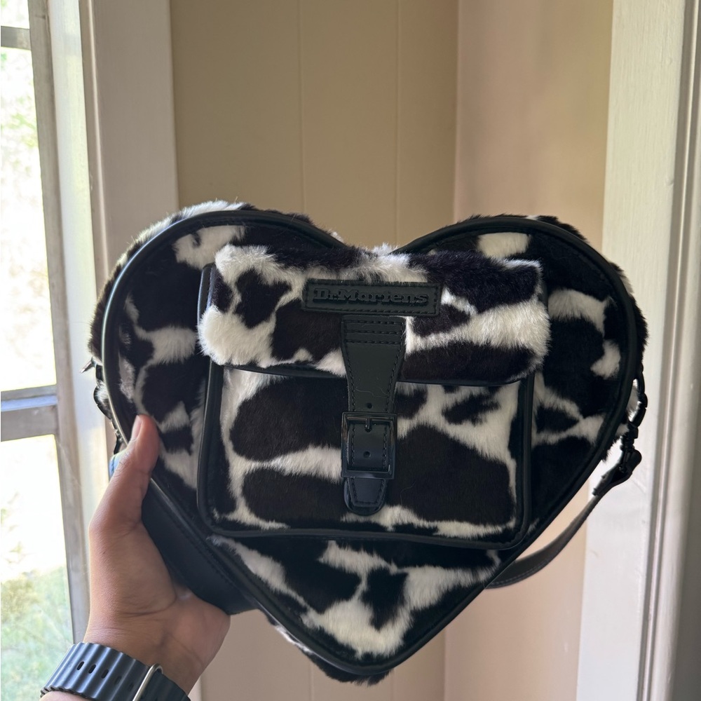 Dr. Martens Black and White Heart Crossbody Bag